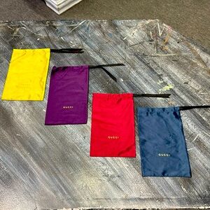 Gucci Dust Bags Set - Yellow, Red, Blue & purple